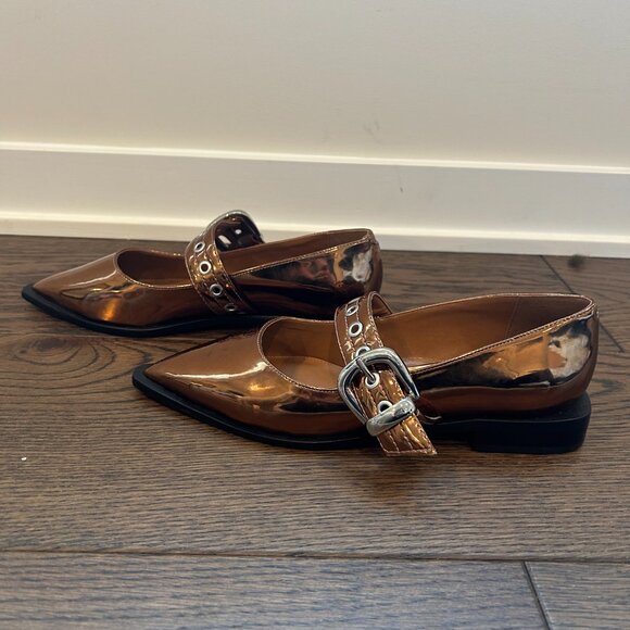 Maeve Pointed-Toe Moto Mary Jane Flats - NWOT - Picture 7 of 10